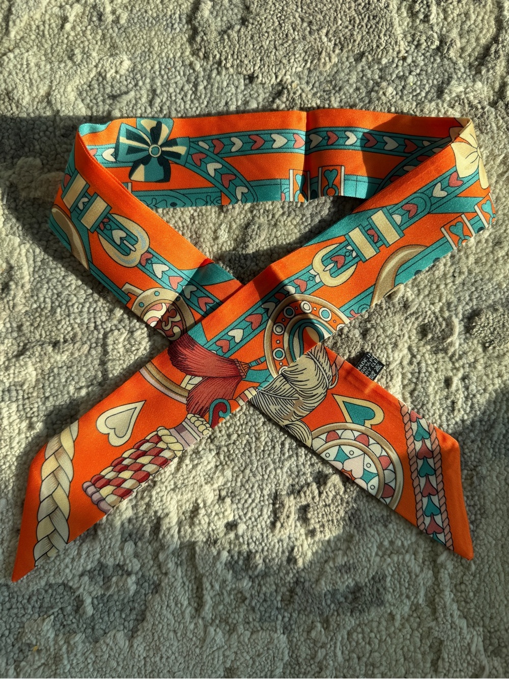 Designer-style Horse Print Twilly Scarf